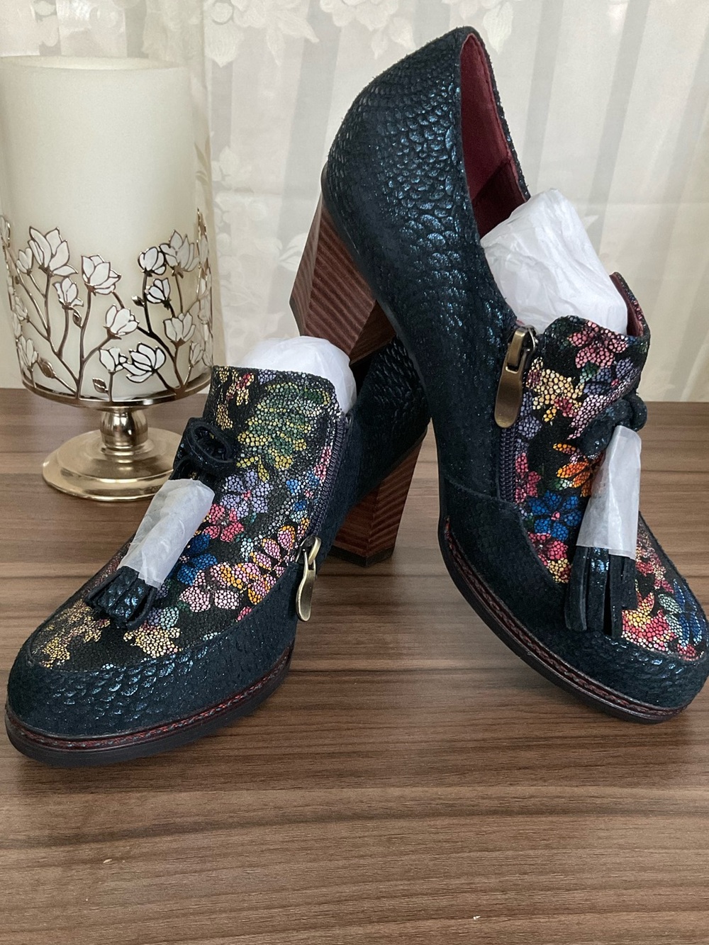L'Artiste by Spring Step Madalena Floral Tassel Heels Size EU 40 US 9-9.5 NWT - Picture 7 of 10
